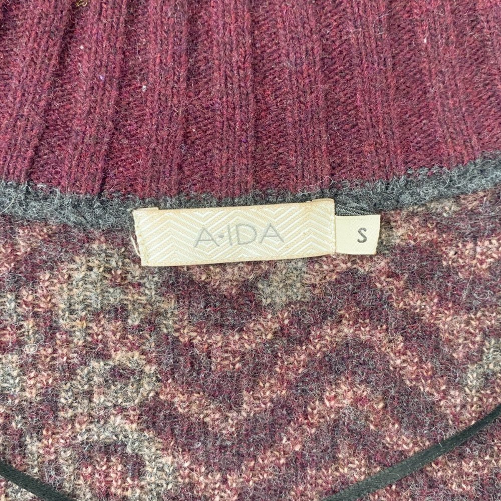 Vintage 70s S Italian Wool Print Sweater Jacket - Picture 11 of 13